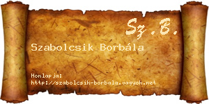 Szabolcsik Borbála névjegykártya